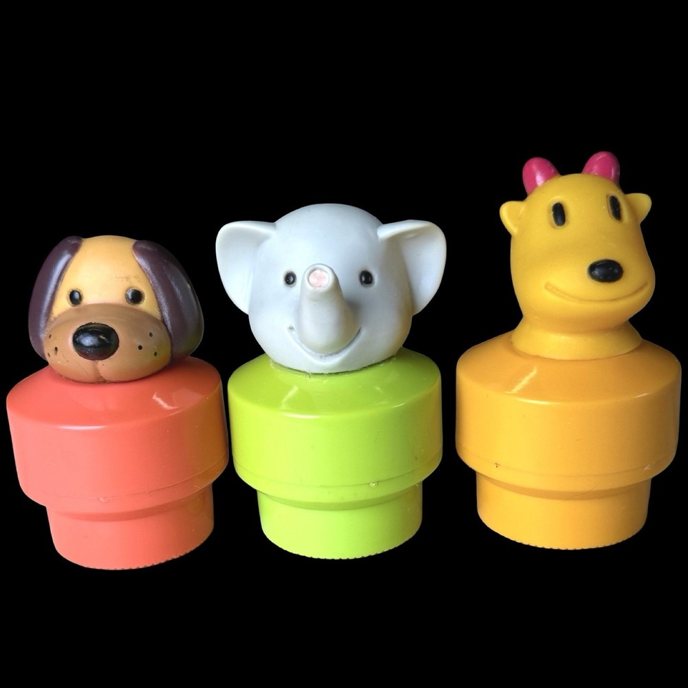 Vintage 1990s Fisher Price Chunky Little People Figures Lot of 3 Animals